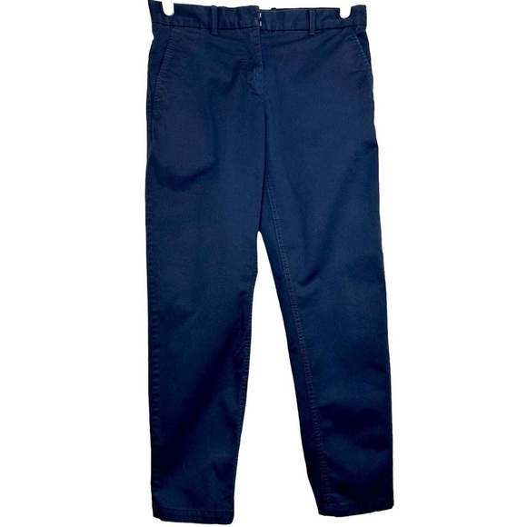 Gap Broken-In Straight Cropped Pants Navy Blue Size 0 Workleisure Minimalist - Picture 1 of 6